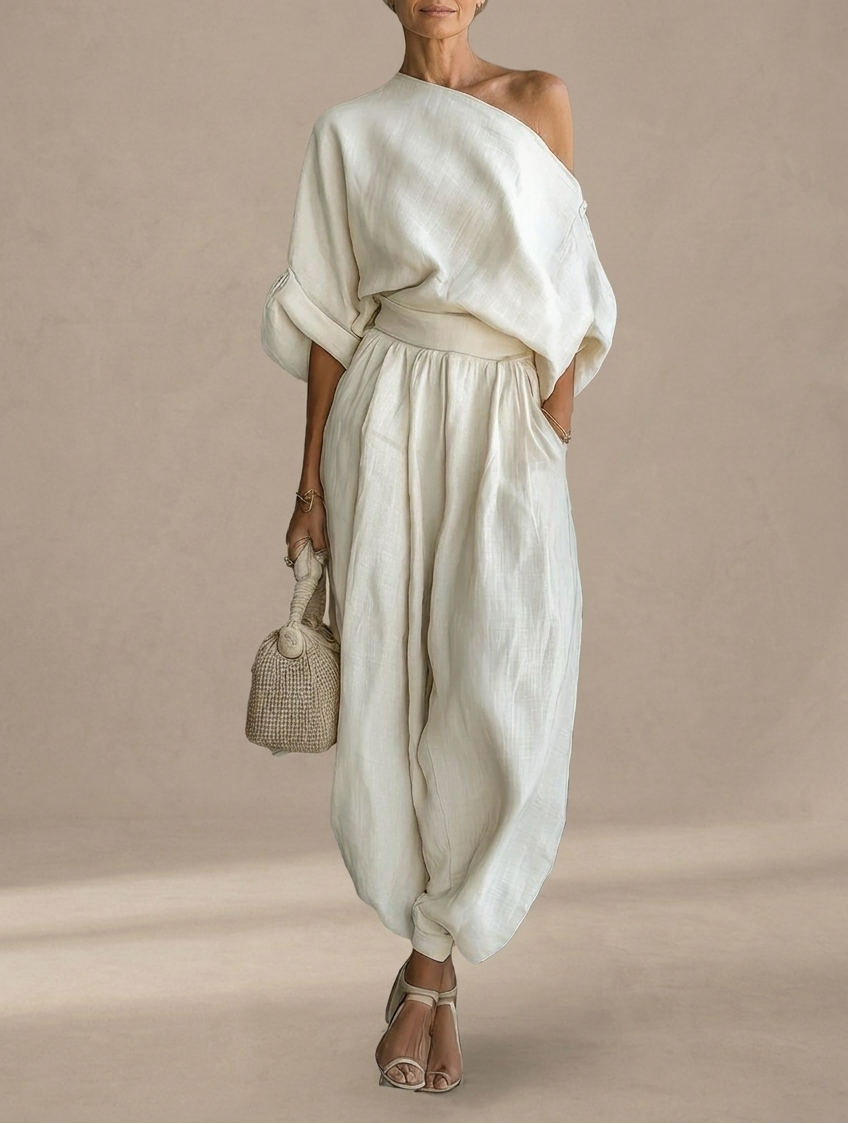 Lisa | Completo Top Off-Shoulder e Pantaloni Aderenti