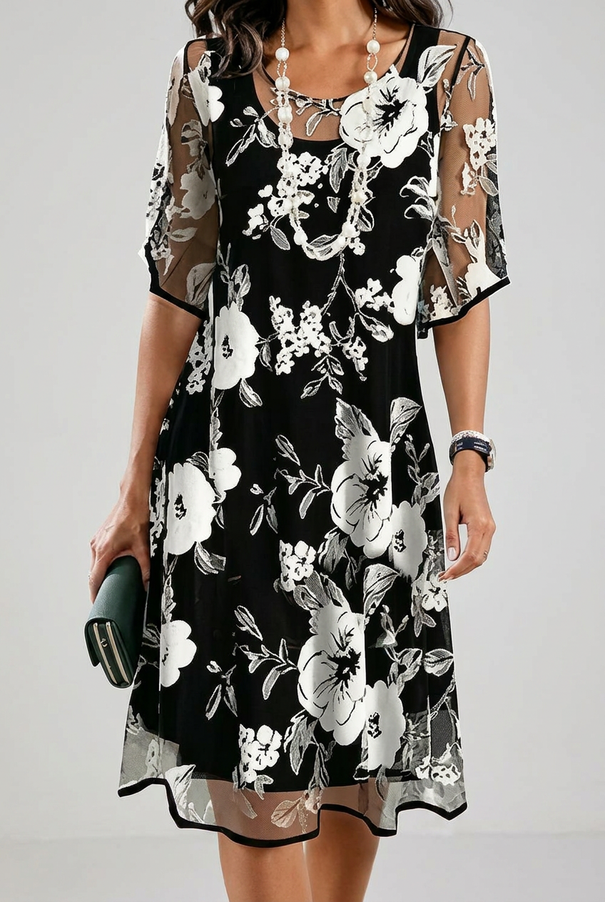 Elisa | Elegante abito in chiffon floreale