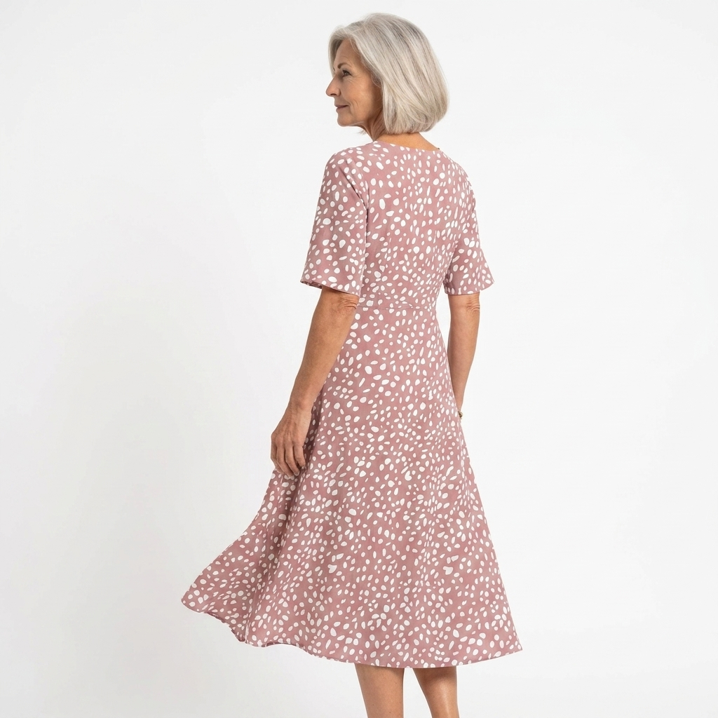 Colette | Abito midi fluido a pois con effetto modellante