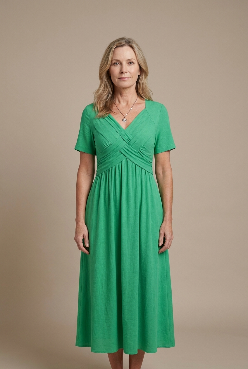 MARCO & BIANCA MILANO | AMALIA ABITO MIDI SILHOUETTE INCROCIATA DONNA