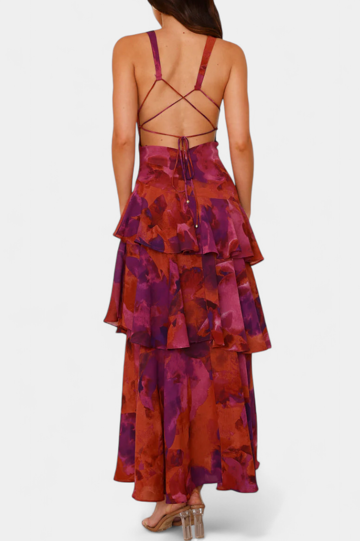Domenica | Abito in chiffon con scollo a V
