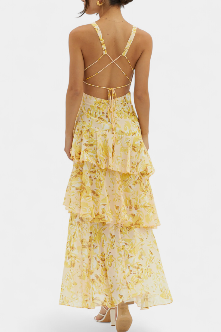 Domenica | Abito in chiffon con scollo a V