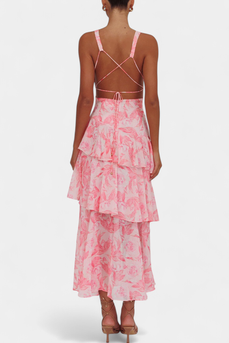 Domenica | Abito in chiffon con scollo a V