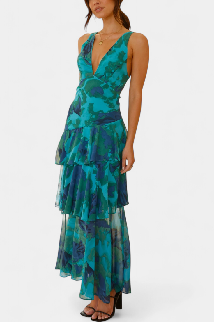 Domenica | Abito in chiffon con scollo a V