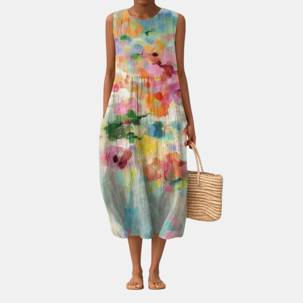 MARCO & BIANCA MILANO | ABITO MIDI MULTICOLORE ELEGANTE DONNA