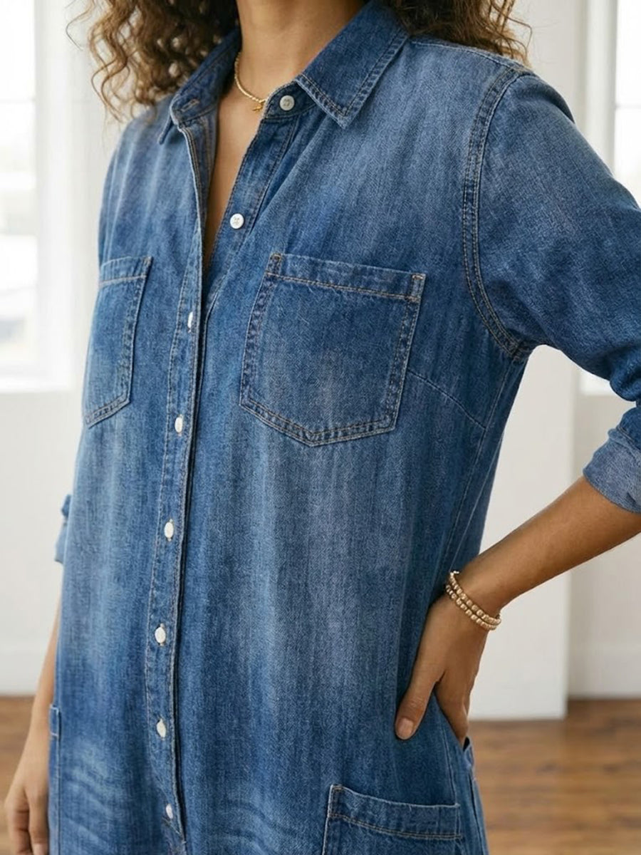 MARCO & BIANCA MILANO | DIANA TUTA IN DENIM VINTAGE CON BOTTONI DONNA