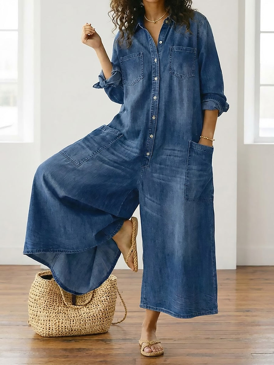 MARCO & BIANCA MILANO | DIANA TUTA IN DENIM VINTAGE CON BOTTONI DONNA