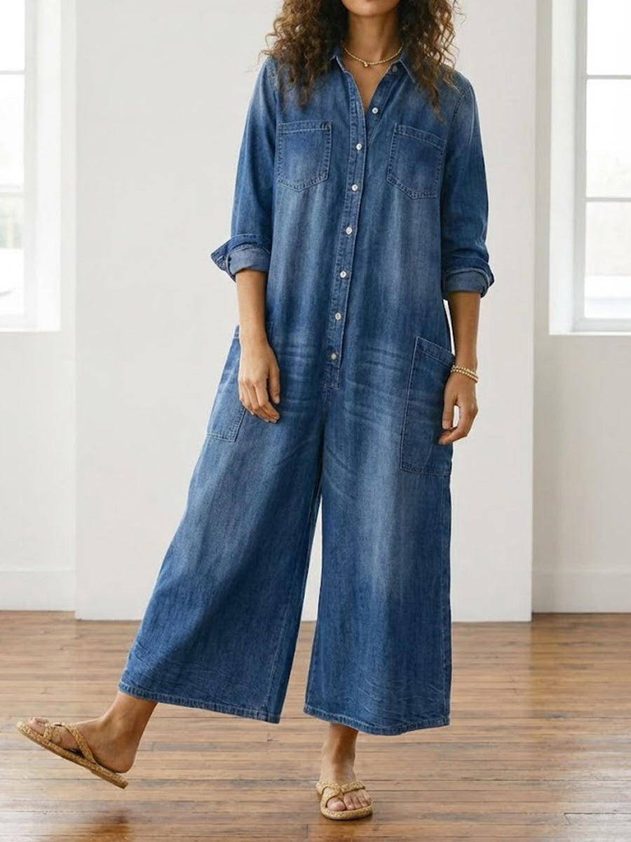 MARCO & BIANCA MILANO | DIANA TUTA IN DENIM VINTAGE CON BOTTONI DONNA