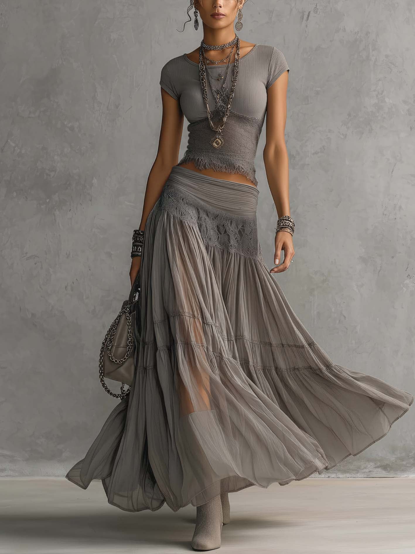 Elena | Completo gonna maxi e top