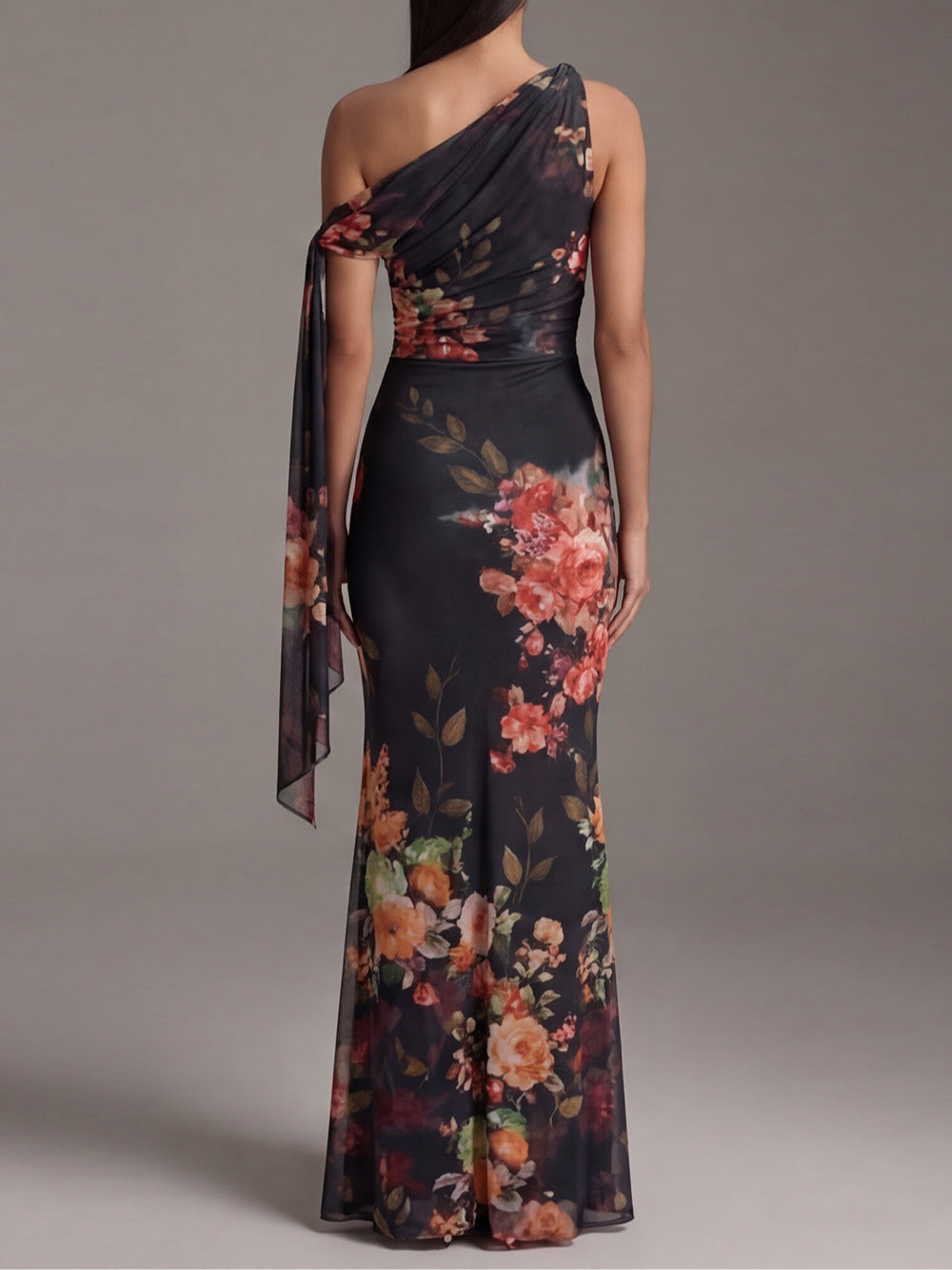 MARCO & BIANCA MILANO | ABITO MAXI NERO A SPALLA UNICA DONNA