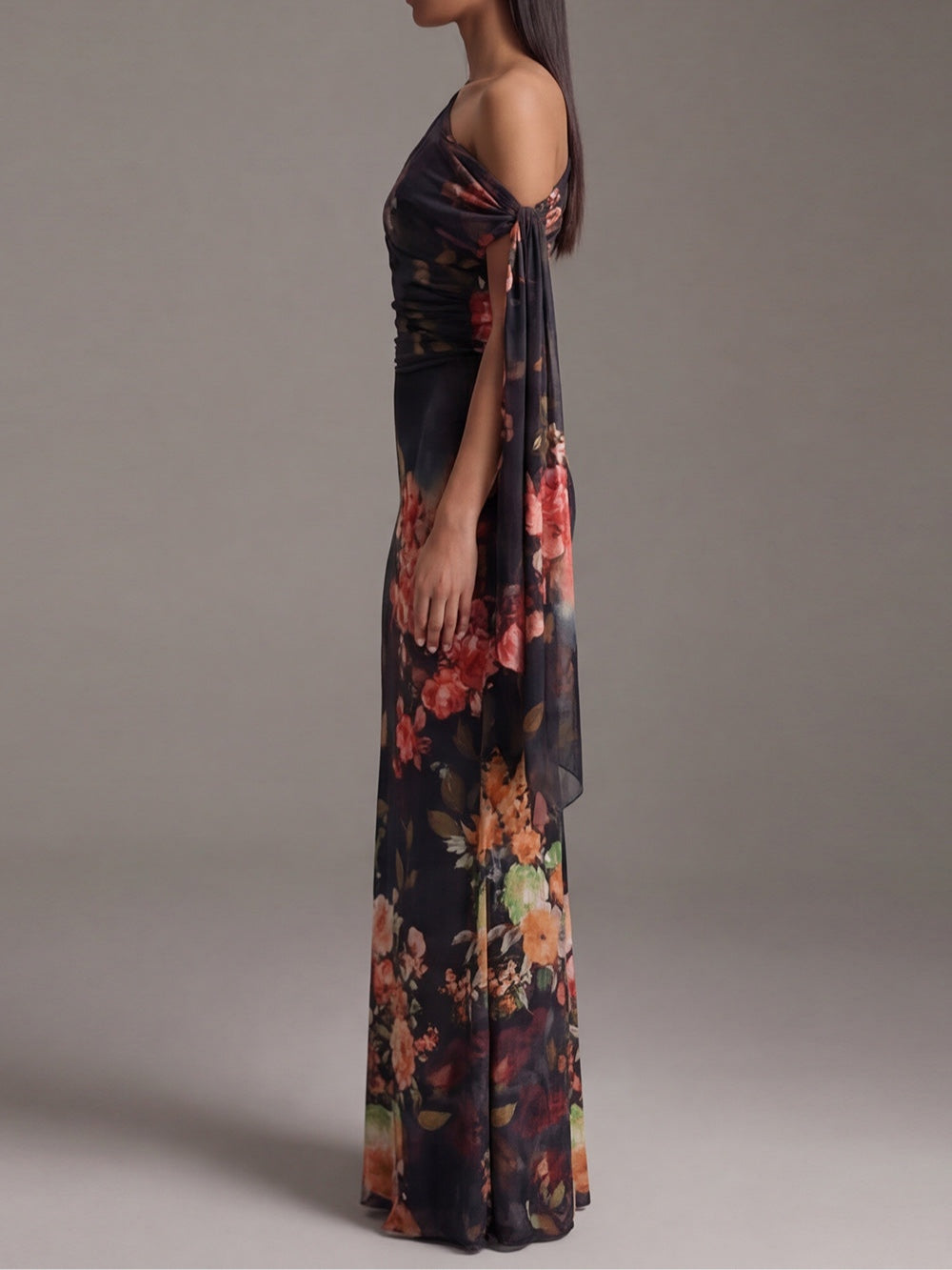 MARCO & BIANCA MILANO | ABITO MAXI NERO A SPALLA UNICA DONNA