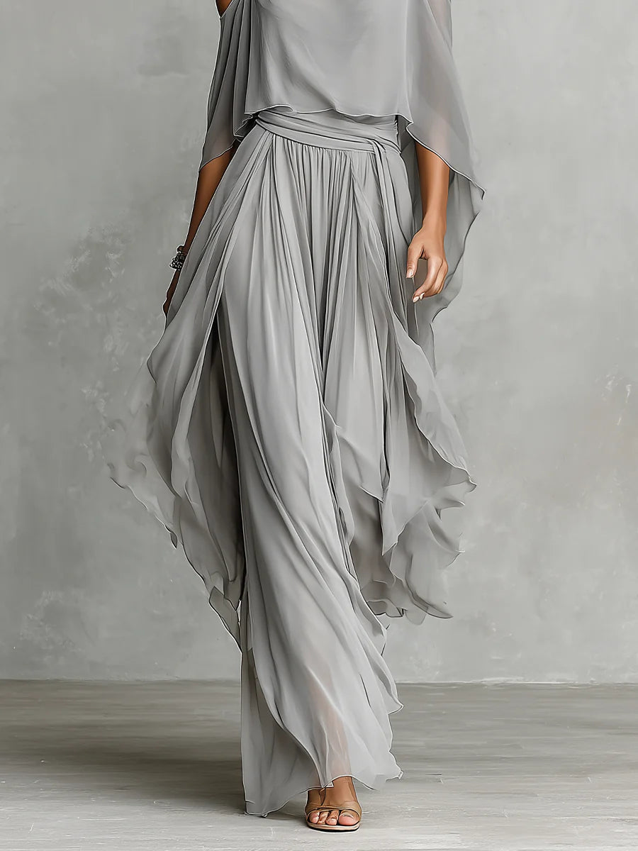 MARCO & BIANCA MILANO | COMPLETO IN CHIFFON GRIGIO DONNA