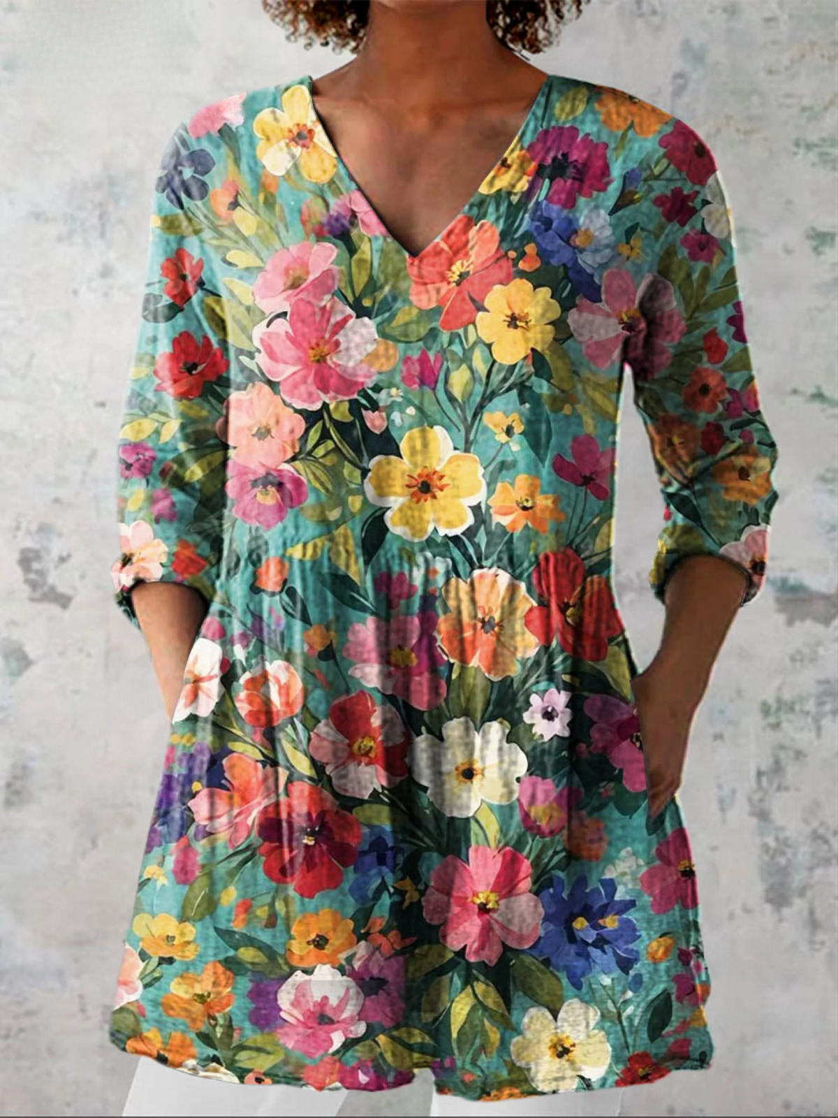 Nora | Blusa lunga con scollo a V
