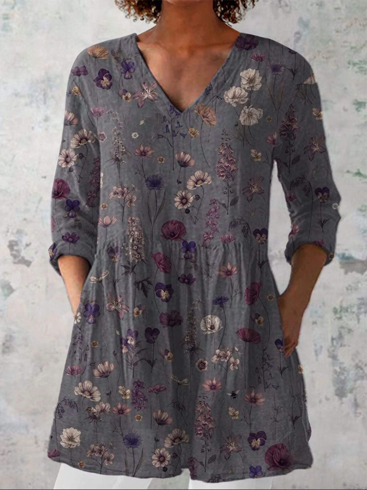 Audrey | Blusa lunga con scollo a V