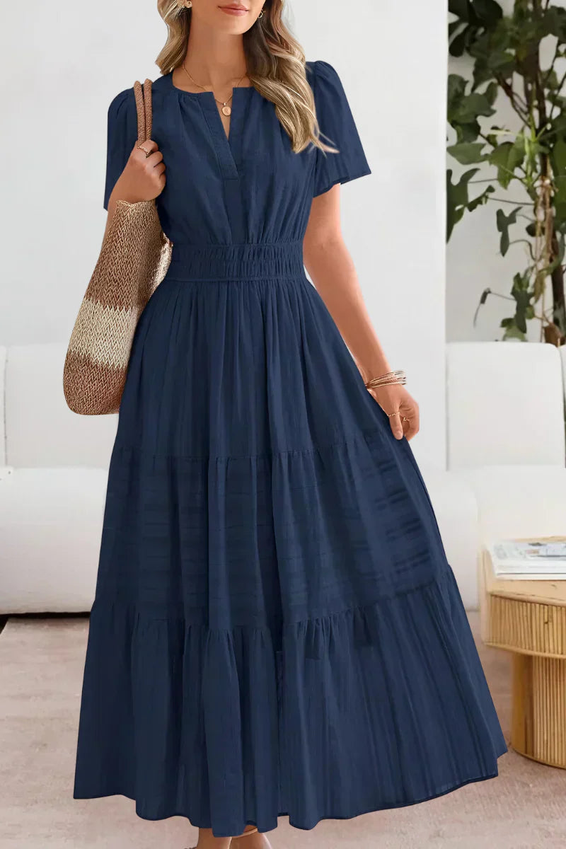 Emma | Abito maxi con vita arricciata