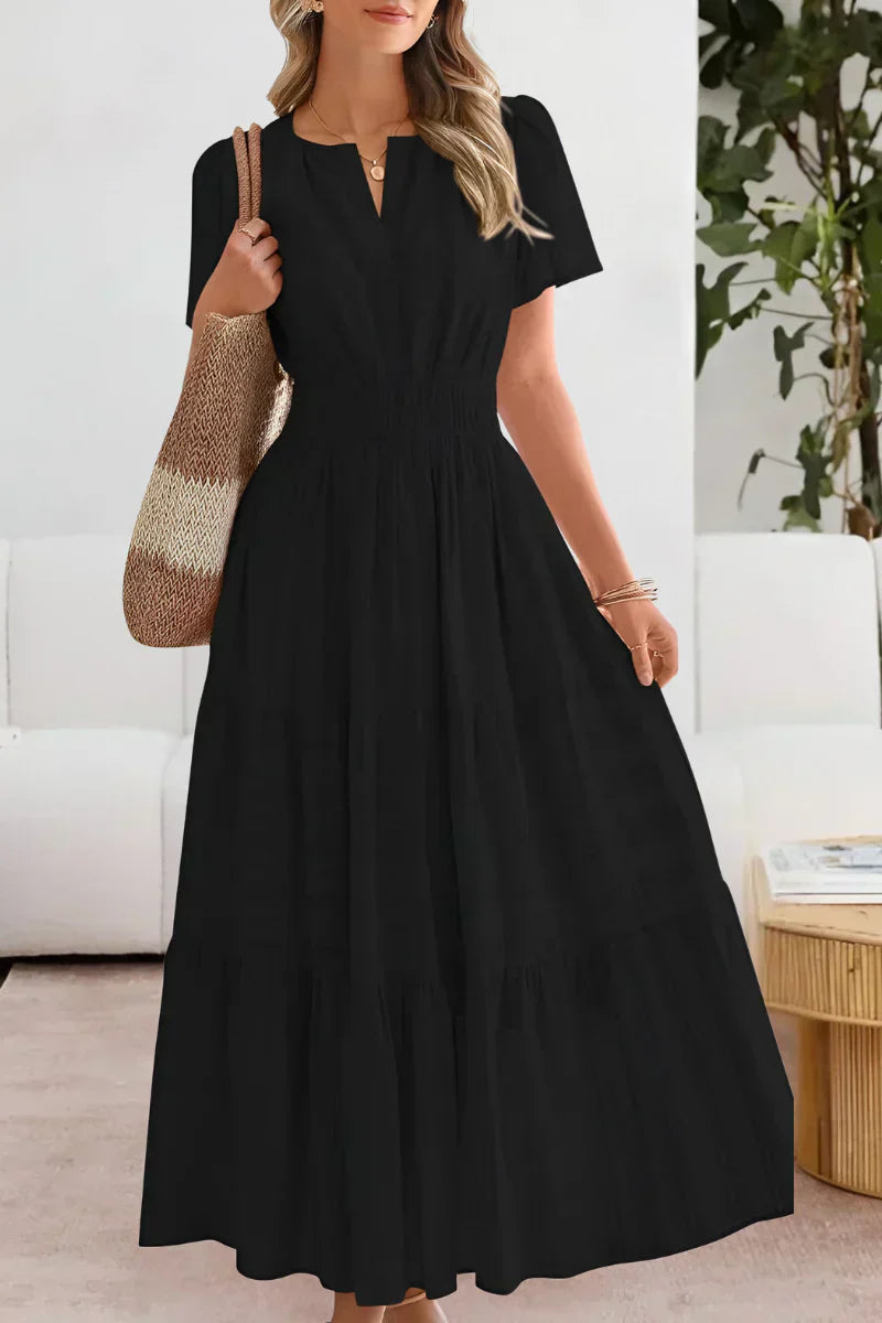 Emma | Abito maxi con vita arricciata