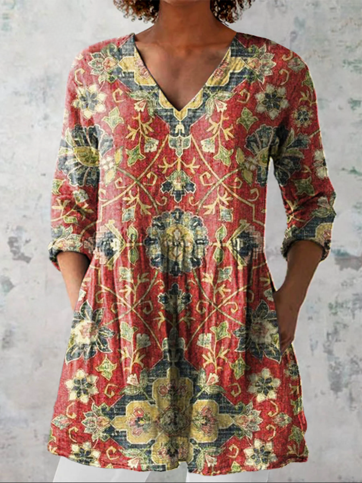 Lea | Blusa lunga con scollo a V