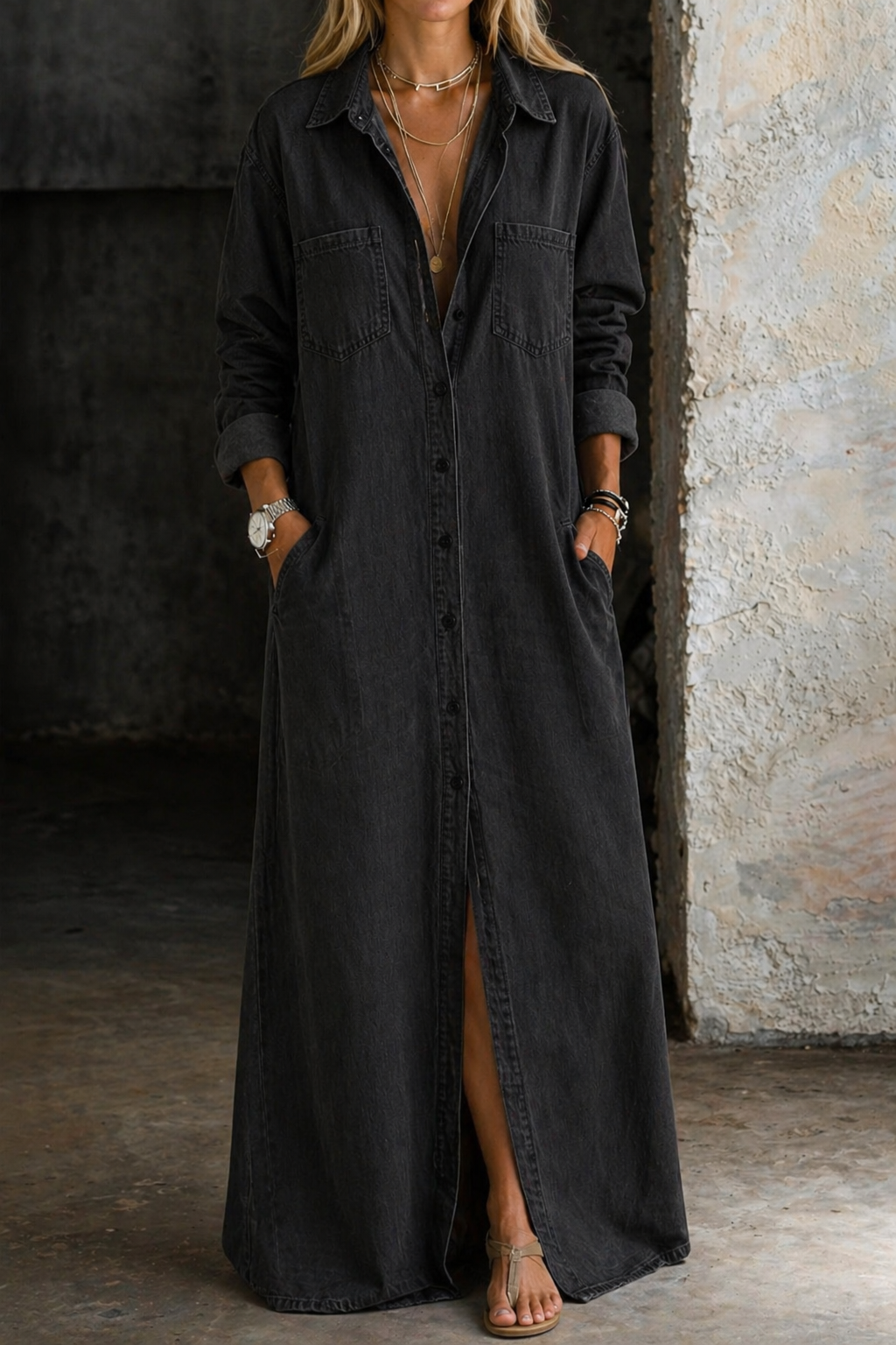 MARCO & BIANCA MILANO | DELANA ABITO IN DENIM CON BOTTONI DONNA