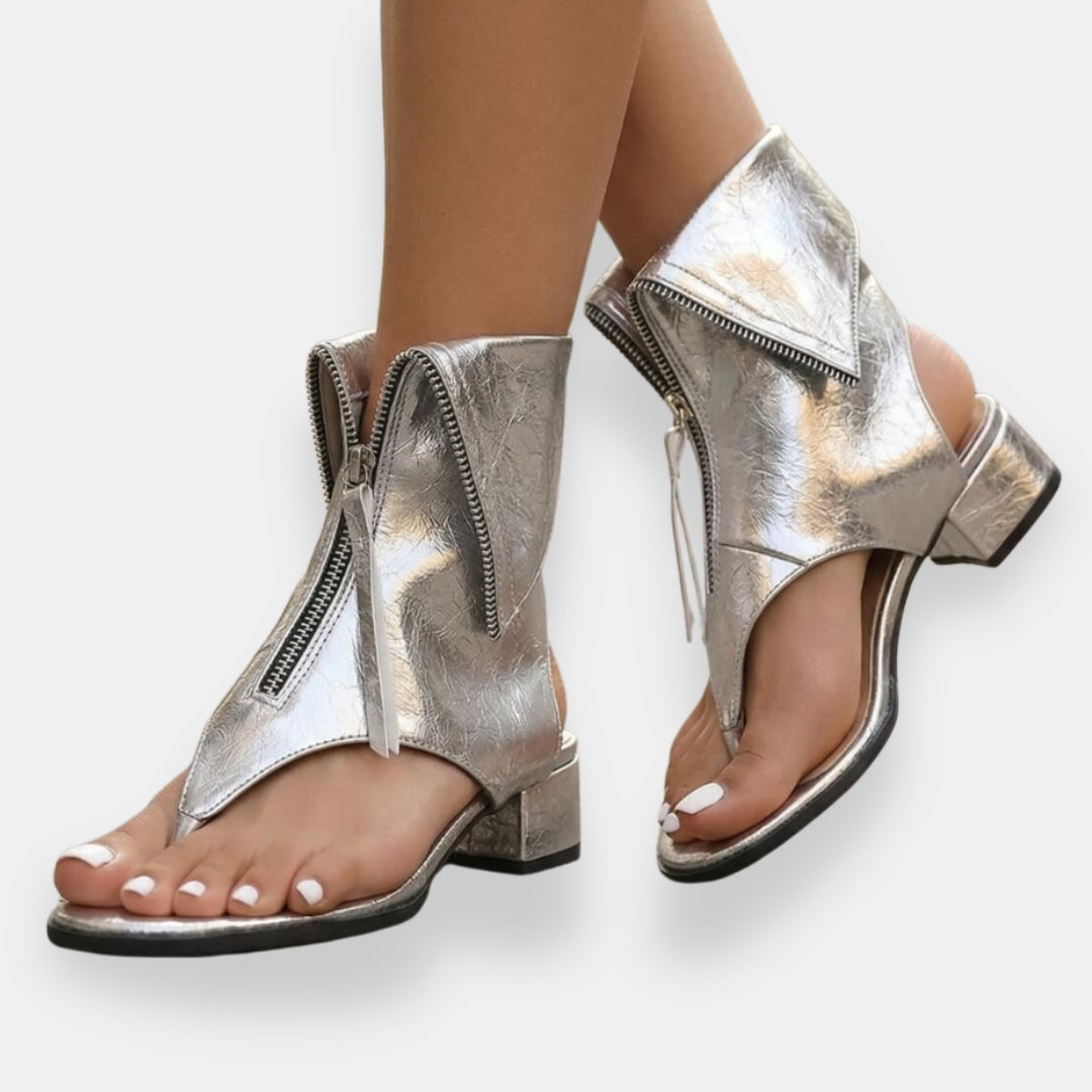 MARCO & BIANCA MILANO | SANDALI METALLIZZATI CON ZIP
