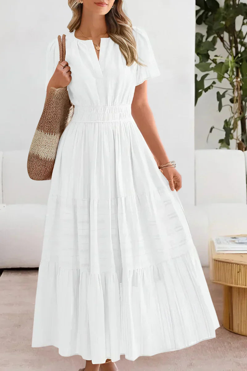 Emma | Abito maxi con vita arricciata