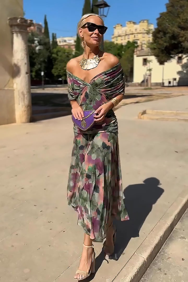 MARCO & BIANCA MILANO | LUISA ABITO LUNGO DA FESTA CON SCOLLO A V