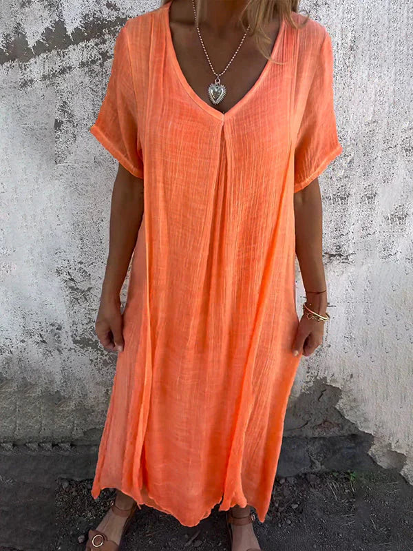 Marisol | Abito maxi ampio con scollo a V e caduta fluida