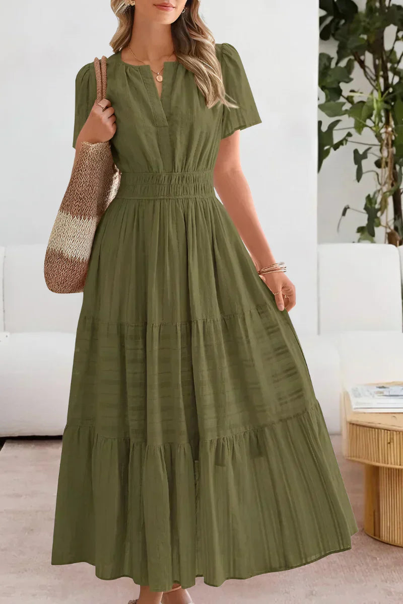 Emma | Abito maxi con vita arricciata