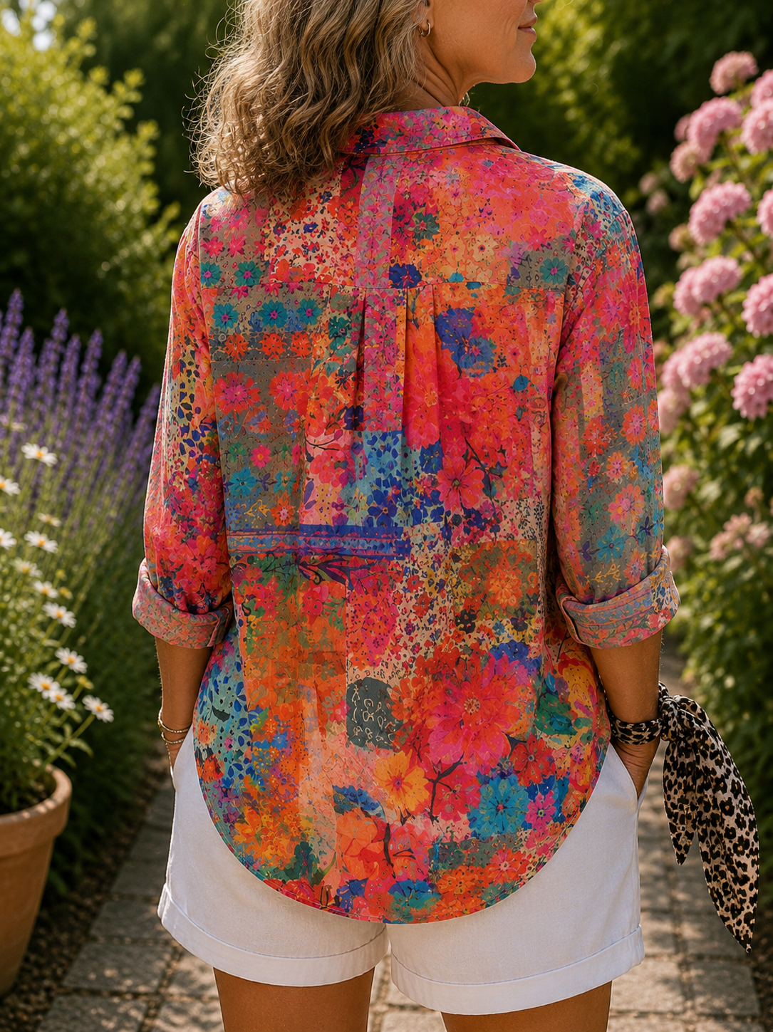 MARCO & BIANCA MILANO | BLUSA ARTISTICA VIBRANTE CON ABBOTTONATURA DONNA
