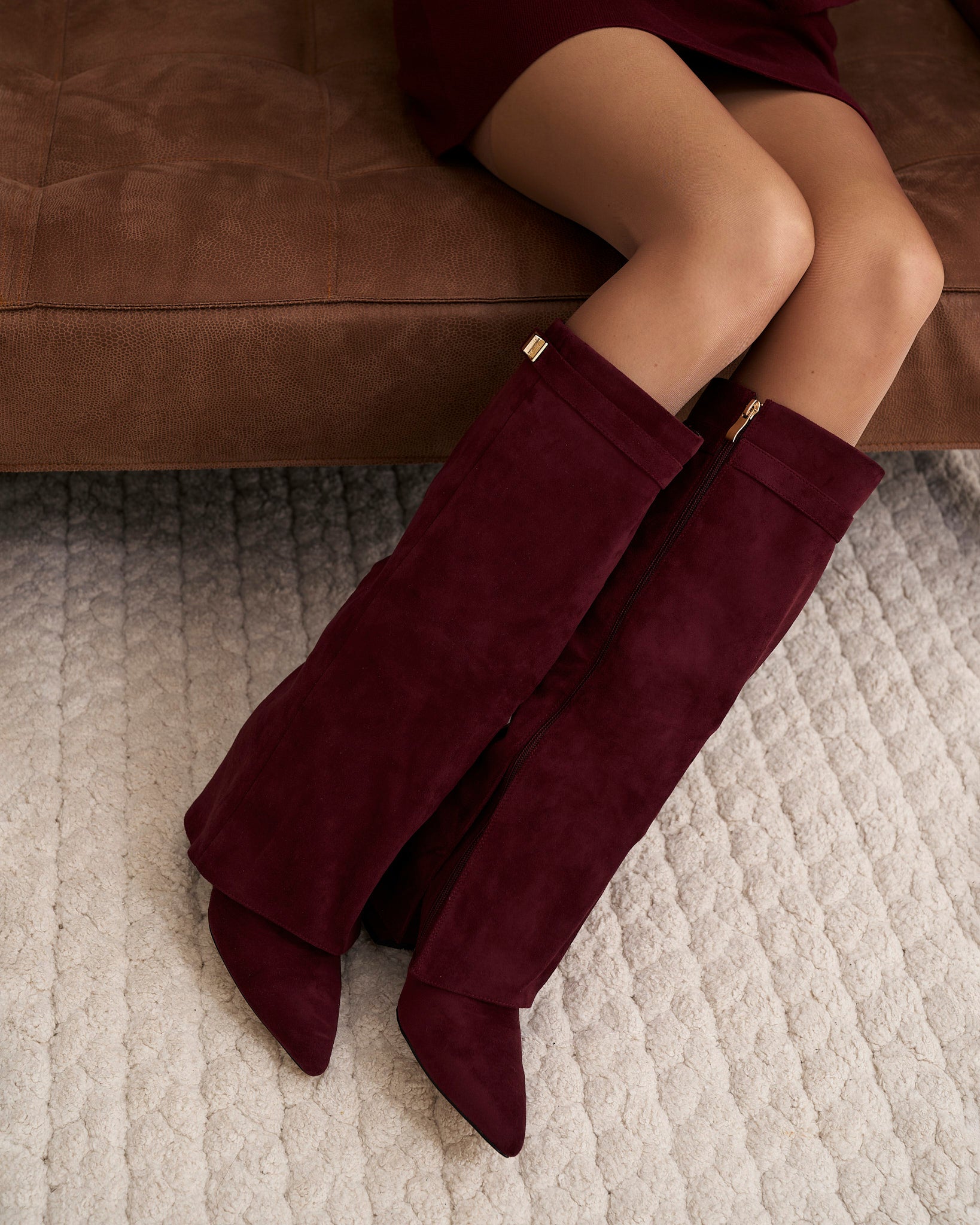 MARCO & BIANCA MILANO | STIVALI ALTI LAVISTA IN CAMOSCIO BORDEAUX DONNA