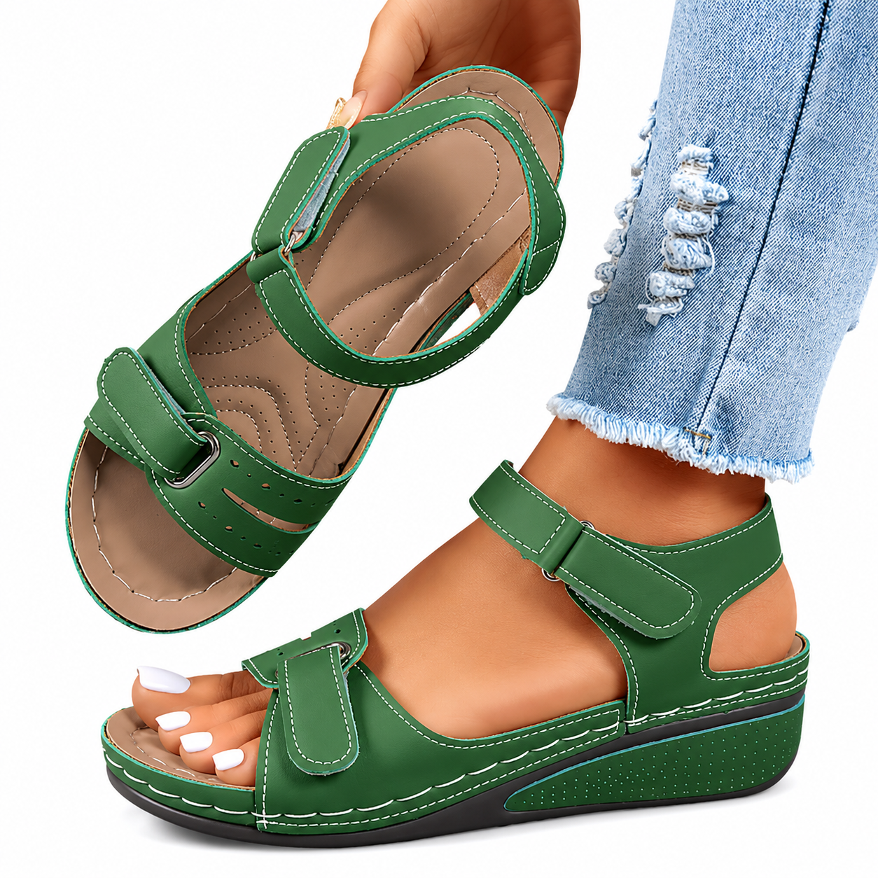 MARCO & BIANCA MILANO | SANDALI COMFORT CON ZEPPA E CINTURINO DONNA