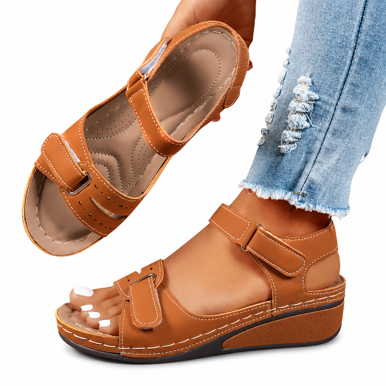 MARCO & BIANCA MILANO | SANDALI COMFORT CON ZEPPA E CINTURINO DONNA