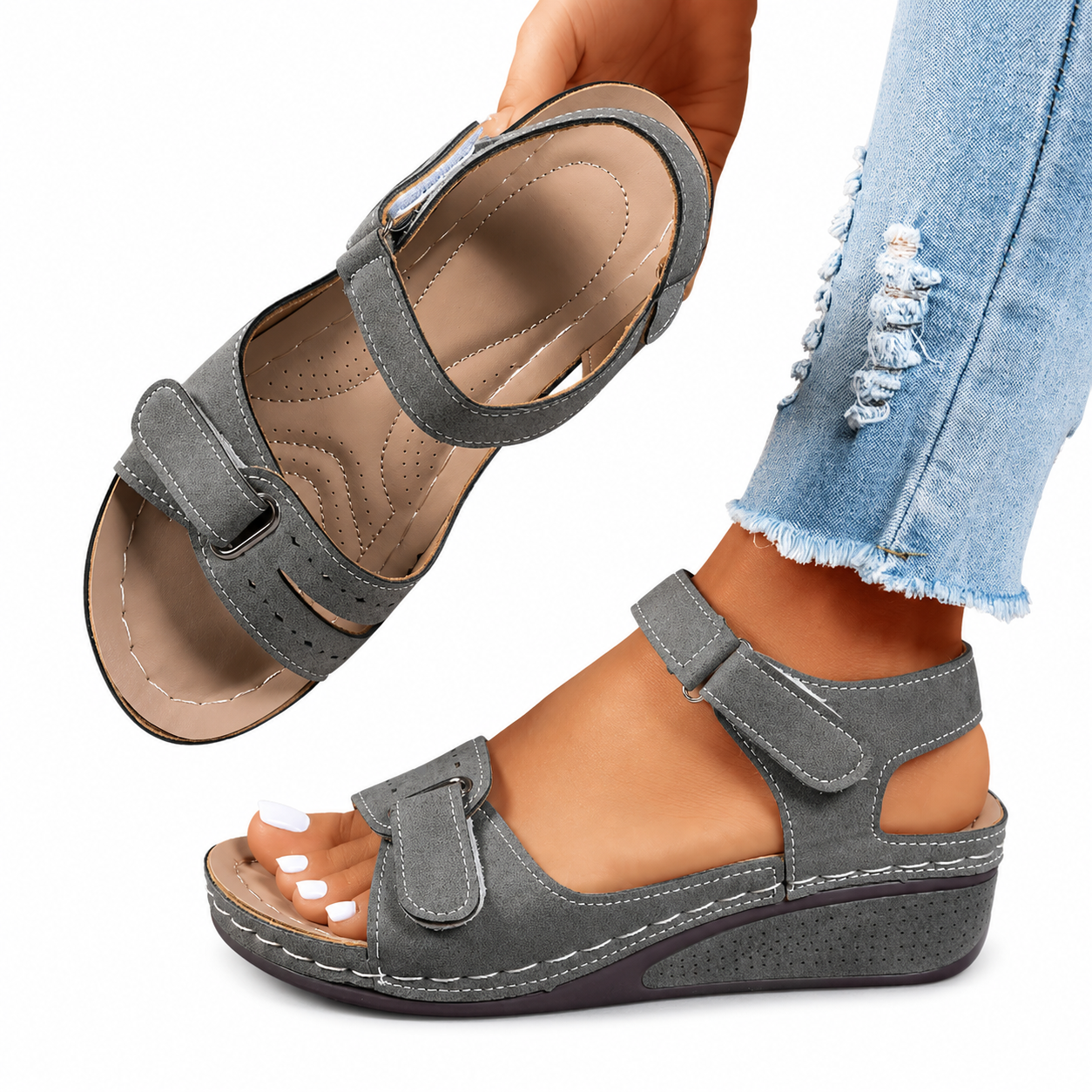 MARCO & BIANCA MILANO | SANDALI COMFORT CON ZEPPA E CINTURINO DONNA