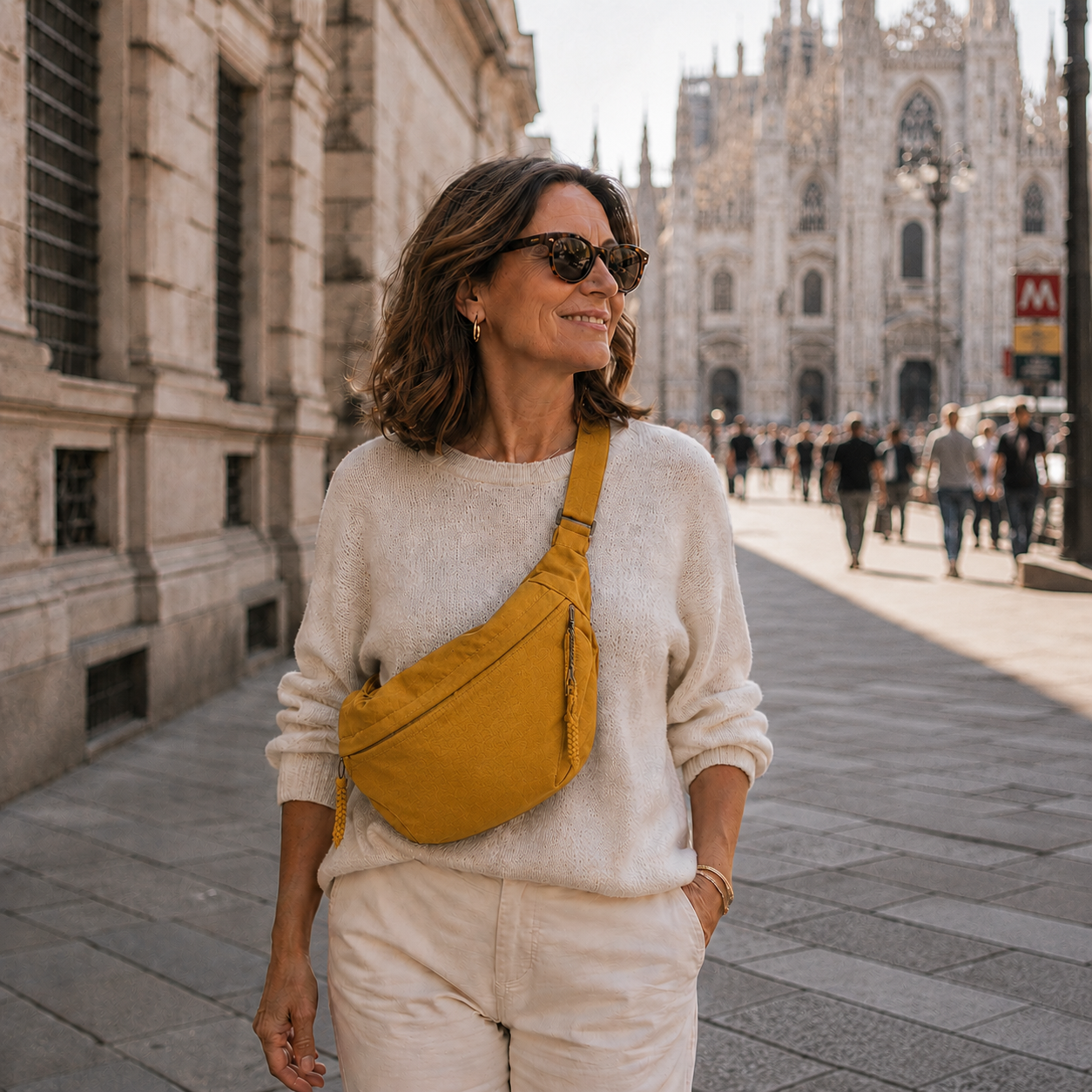 MARCO & BIANCA MILANO | BORSA A SPALLA OCRA DONNA