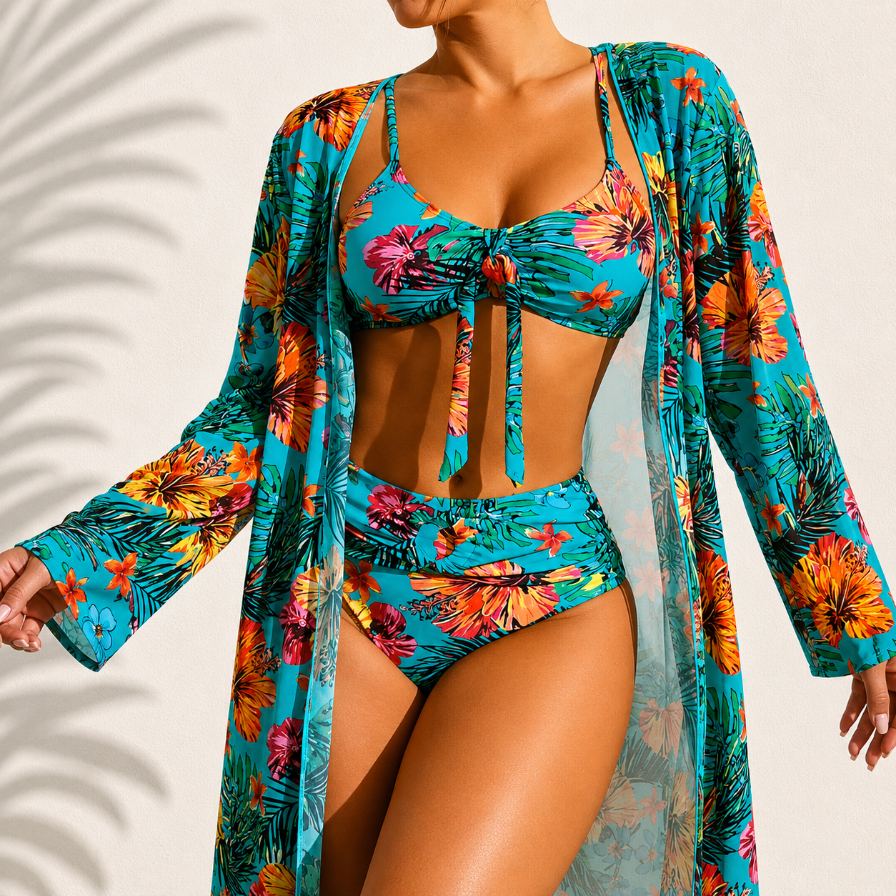 MARCO & BIANCA MILANO | MARIE BIKINI 3 PEZZI ELEGANTE CON STAMPA TROPICALE DONNA