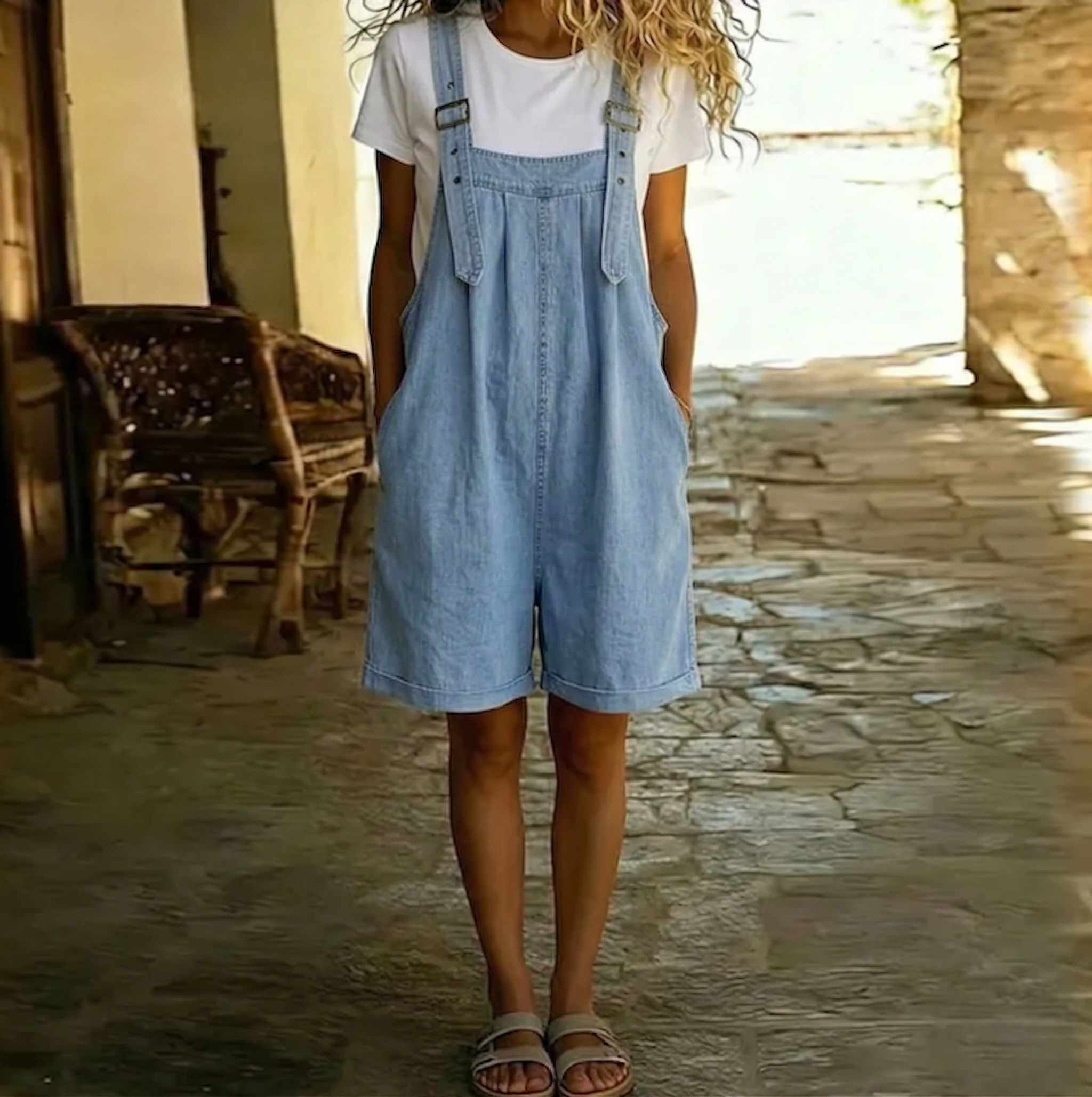 MARCO & BIANCA MILANO | CLARA SALOPETTE IN DENIM EFFETTO VINTAGE DONNA