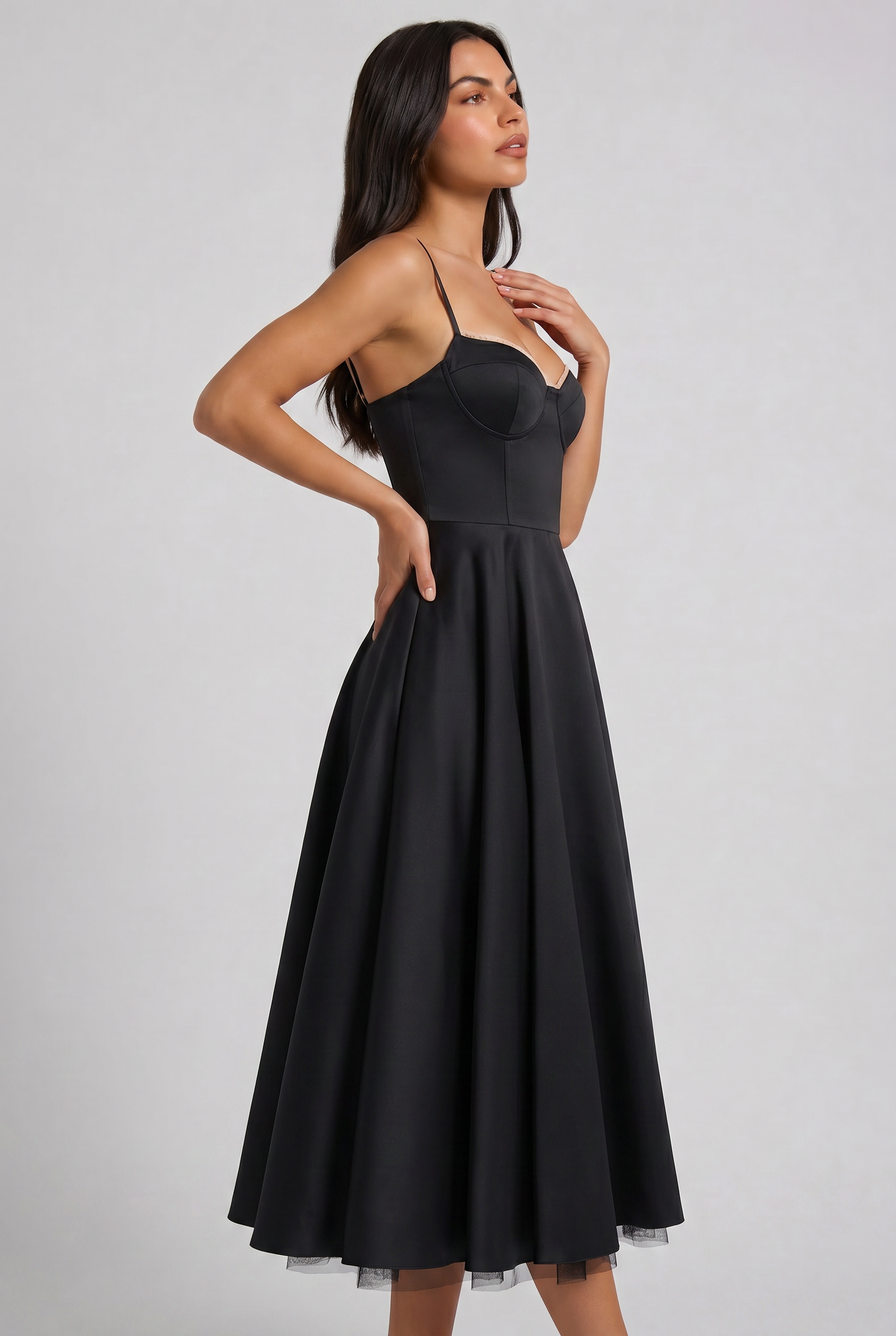 MARCO & BIANCA MILANO | MINI ABITO SELENE NERO MIDI DONNA