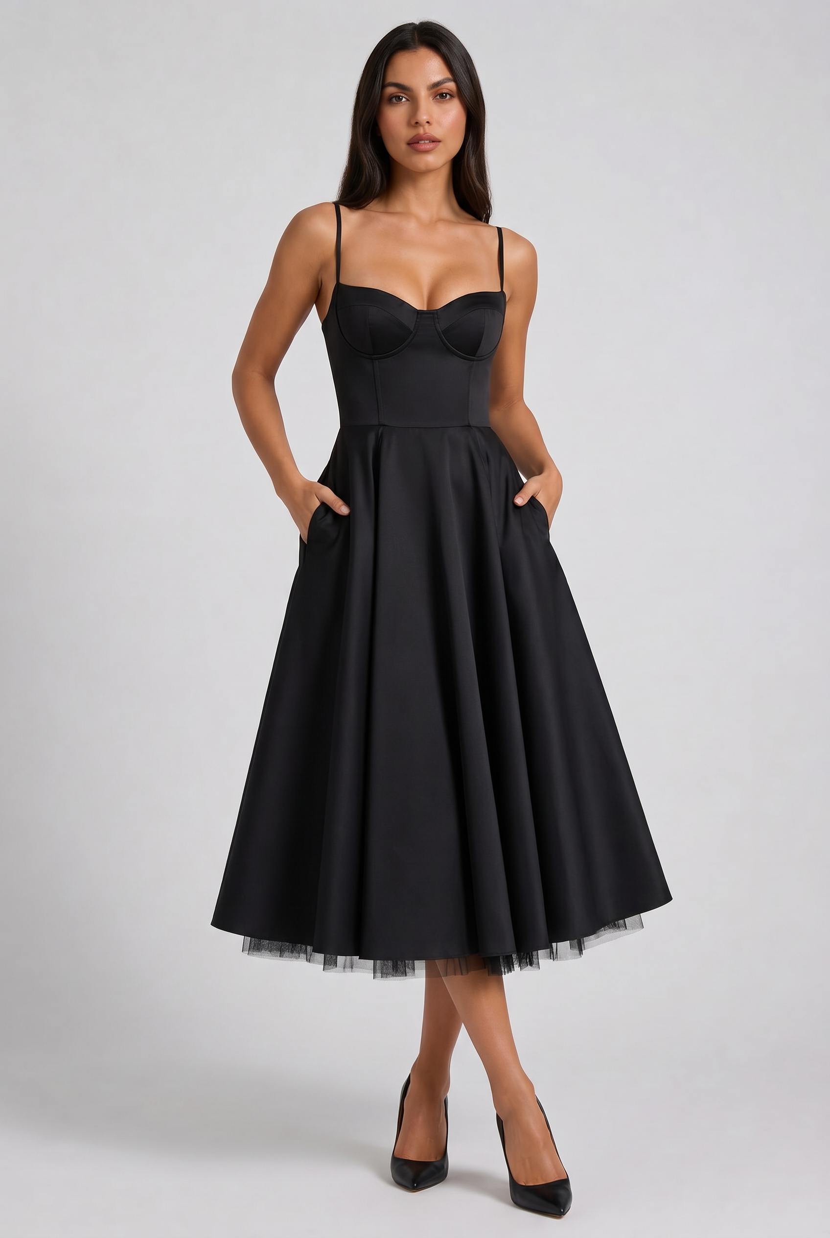 MARCO & BIANCA MILANO | MINI ABITO SELENE NERO MIDI DONNA