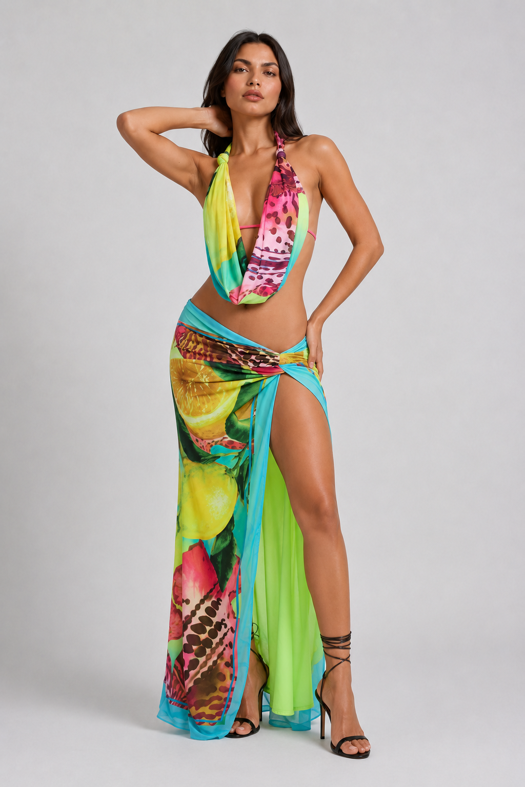 MARCO & BIANCA MILANO | MAXI ABITO TROPICALE AMANDA DONNA