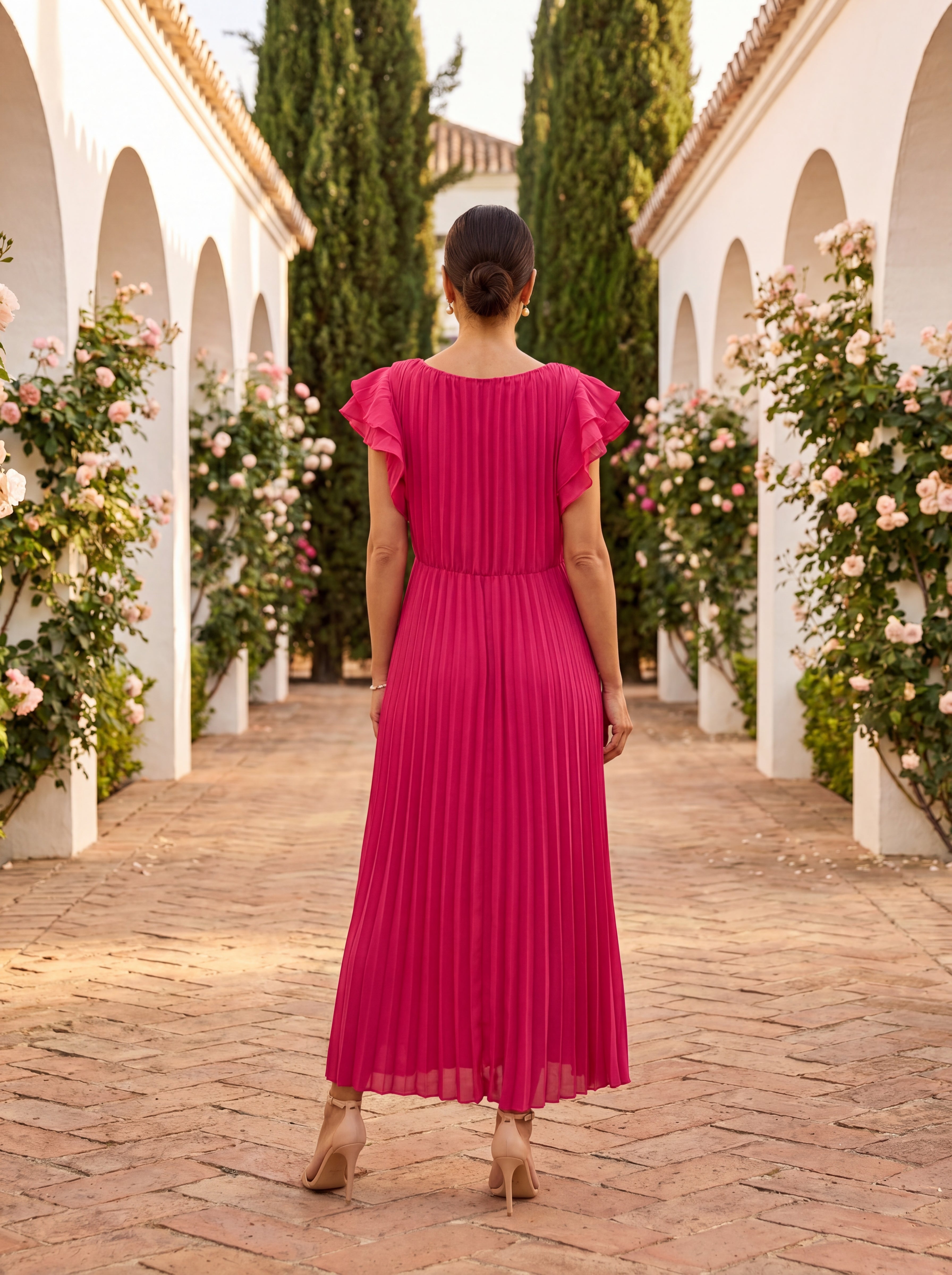 MARCO & BIANCA MILANO | PALOMA ABITO MAXI PLISSETTATO DA CERIMONIA DONNA