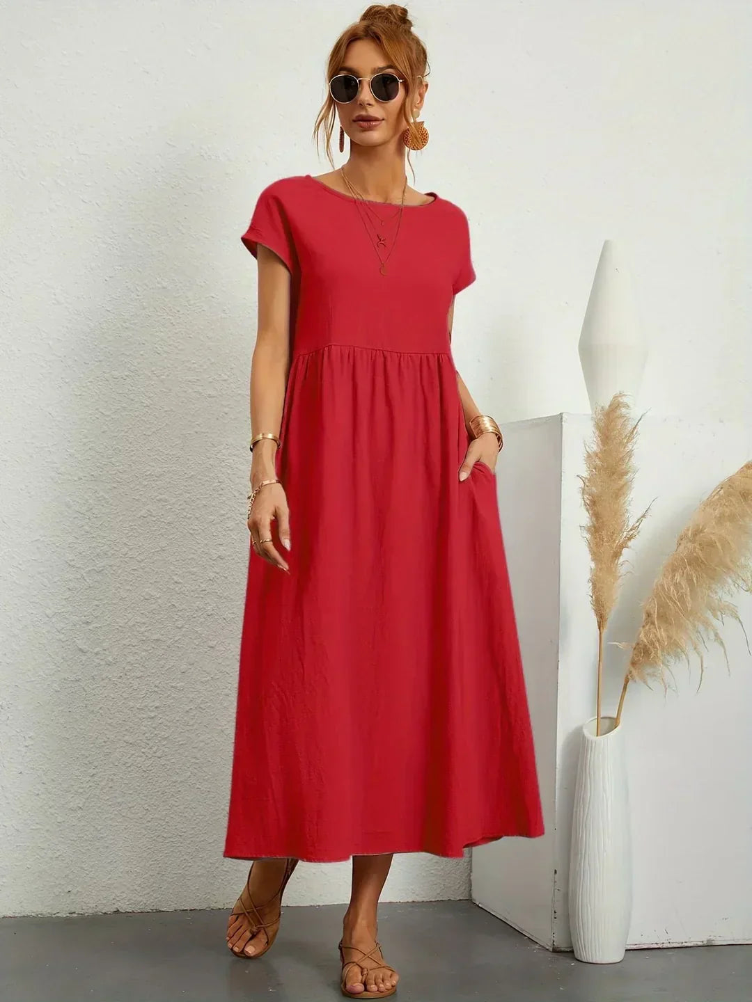 MARCO & BIANCA MILANO | CATALINA ABITO MIDI FLUIDO IN COTONE E SETA DONNA