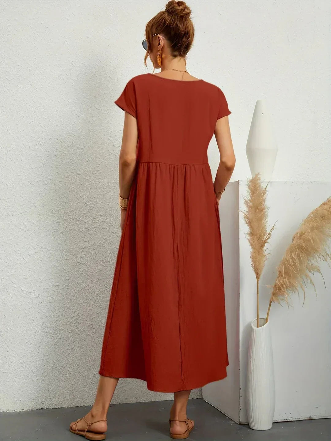 MARCO & BIANCA MILANO | CATALINA ABITO MIDI FLUIDO IN COTONE E SETA DONNA