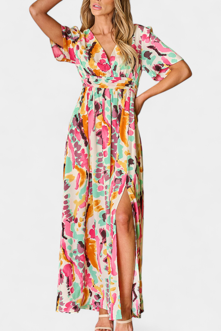 Yuki | Abito Tie-Dye con scollo a V