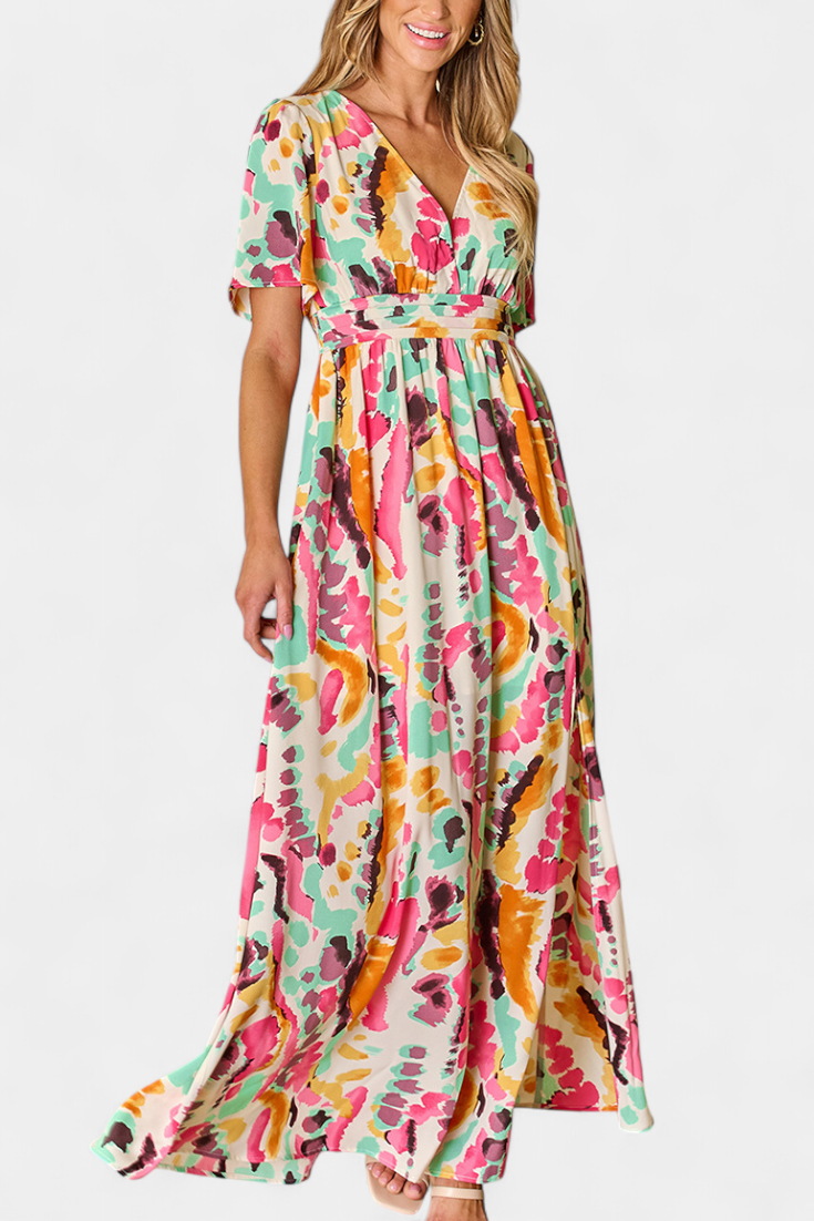 Yuki | Abito Tie-Dye con scollo a V