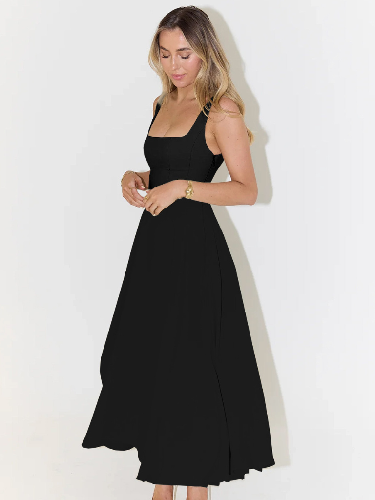 Grace | Abito midi fluido con scollo quadrato