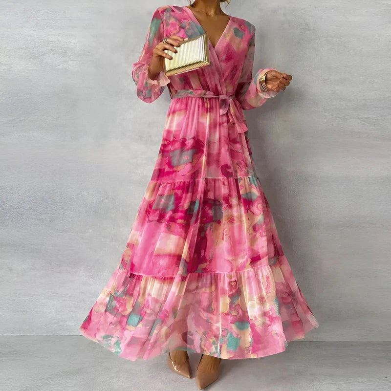 LUCIA | Langes Sommerkleid mit floralem Muster und verstellbarer Silhouette