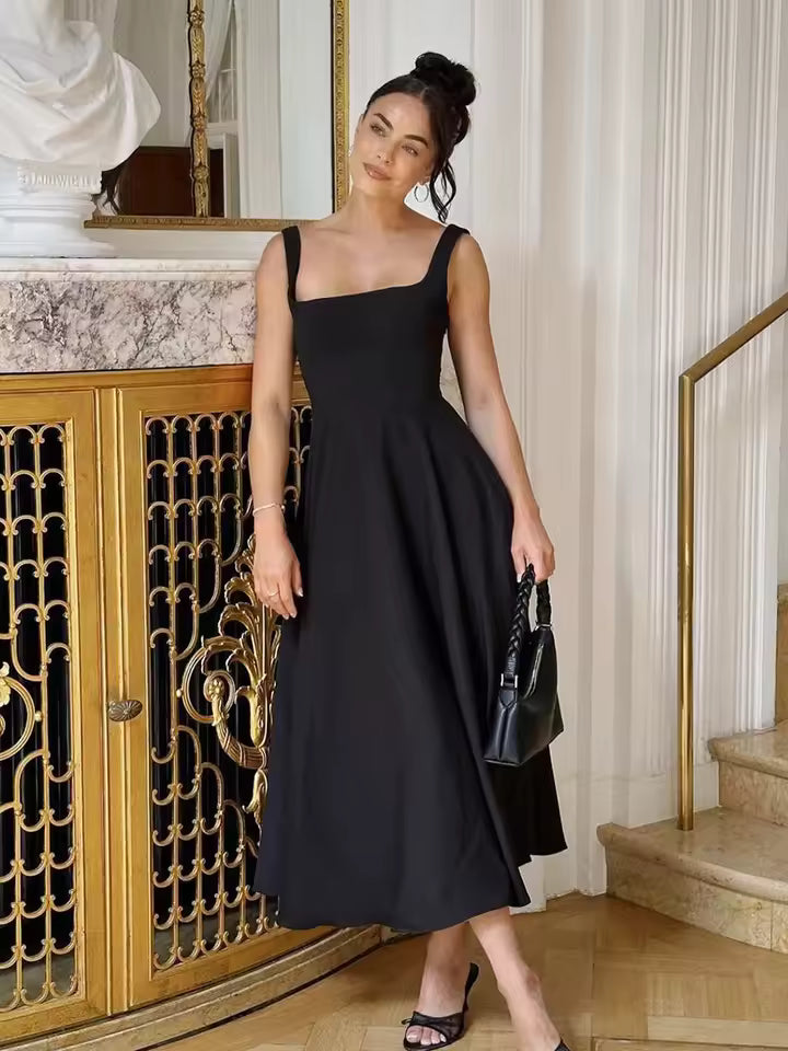 Grace | Abito midi fluido con scollo quadrato