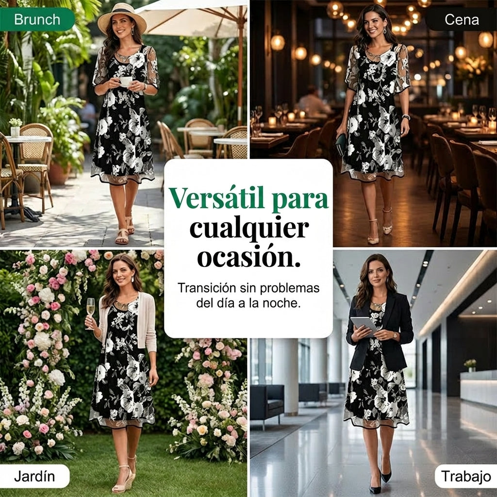 Elisa | Elegante abito in chiffon floreale