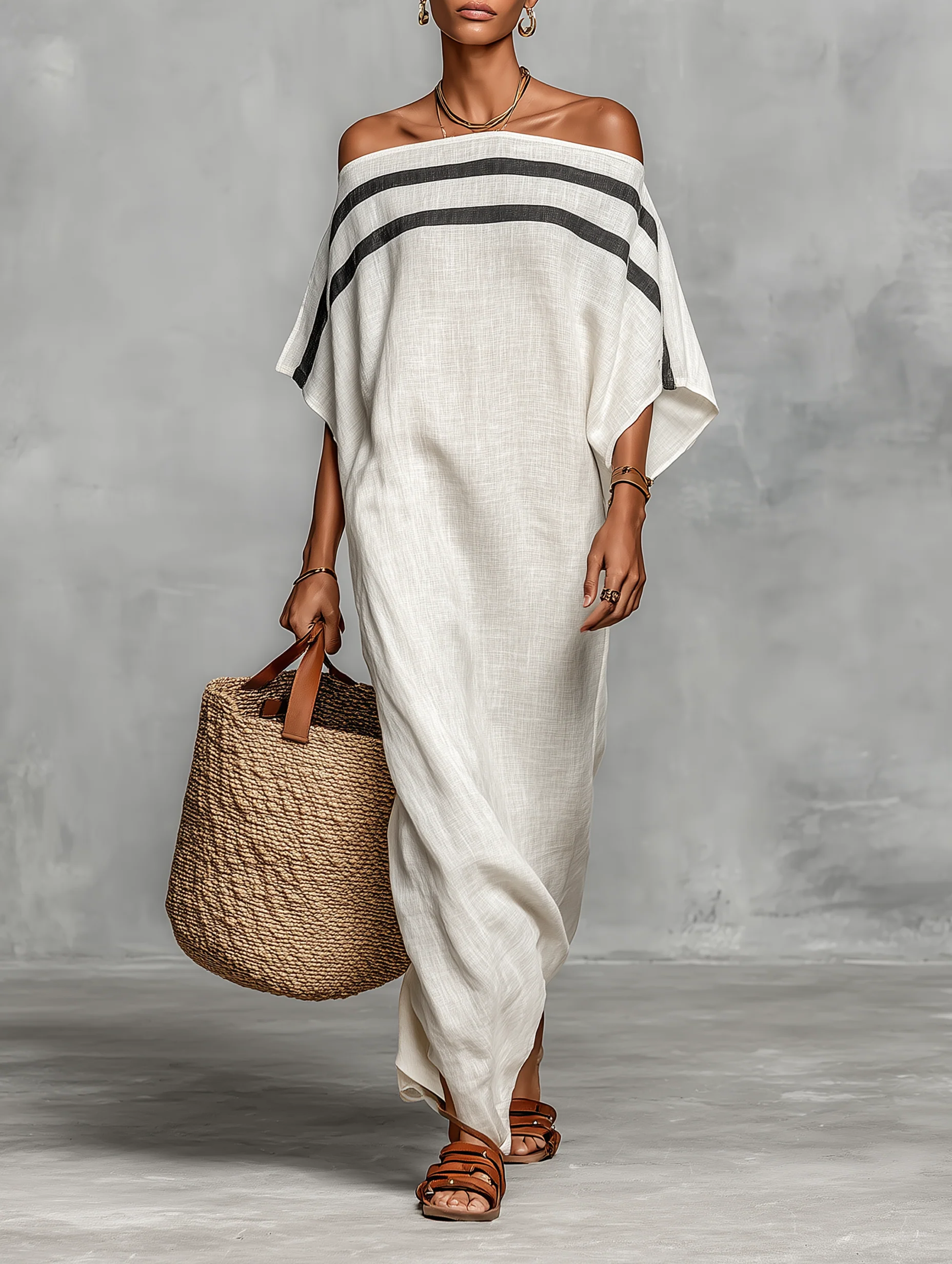 MARCO & BIANCA MILANO | AVELINE ABITO MAXI OFF-SHOULDER CON MANICHE A SBUFFO DONNA