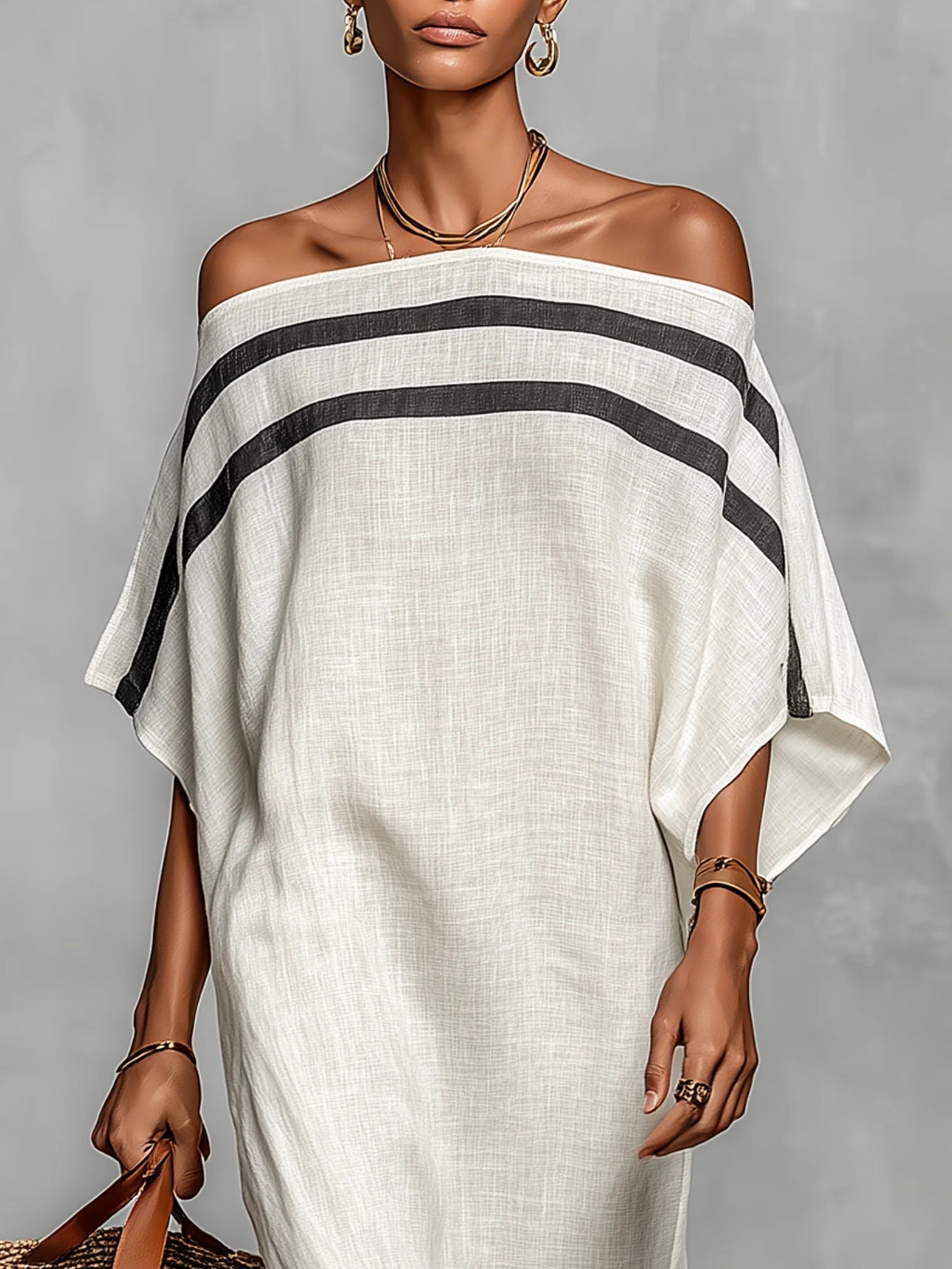 MARCO & BIANCA MILANO | AVELINE ABITO MAXI OFF-SHOULDER CON MANICHE A SBUFFO DONNA