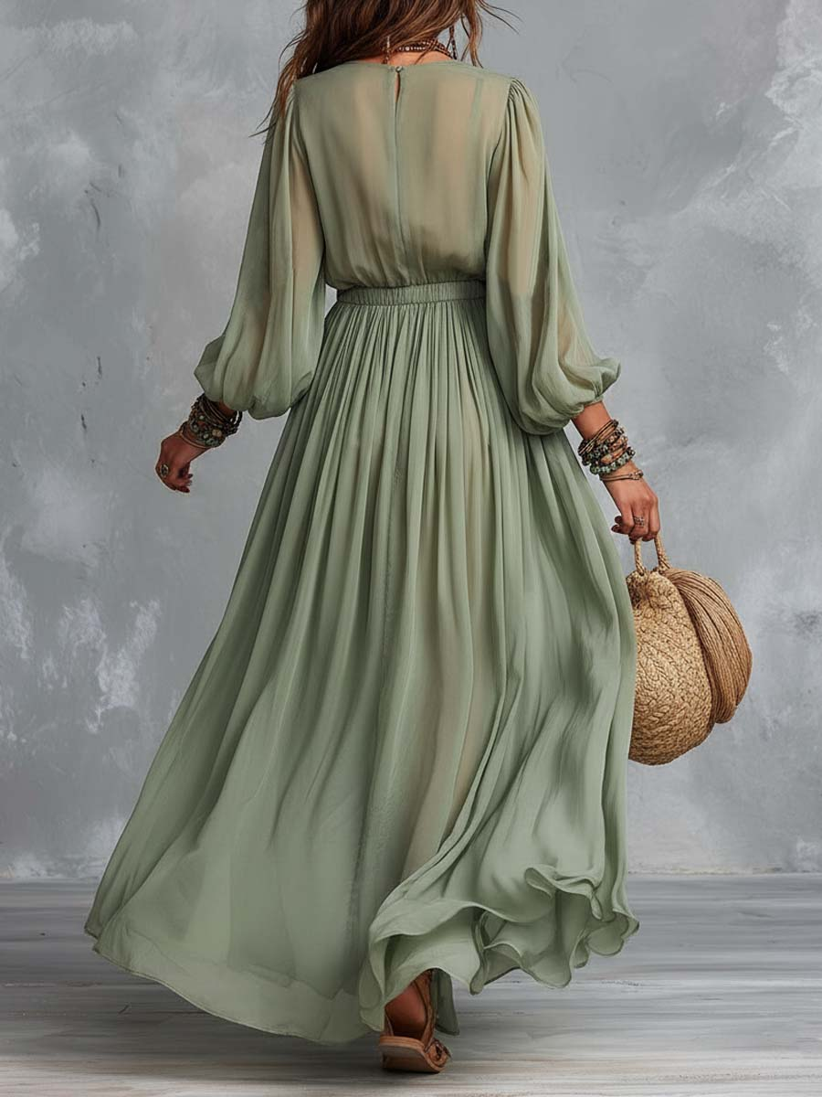 MARCO & BIANCA MILANO | ÉLODINE ABITO MAXI BOHEMIEN CON STAMPA FLOREALE DONNA